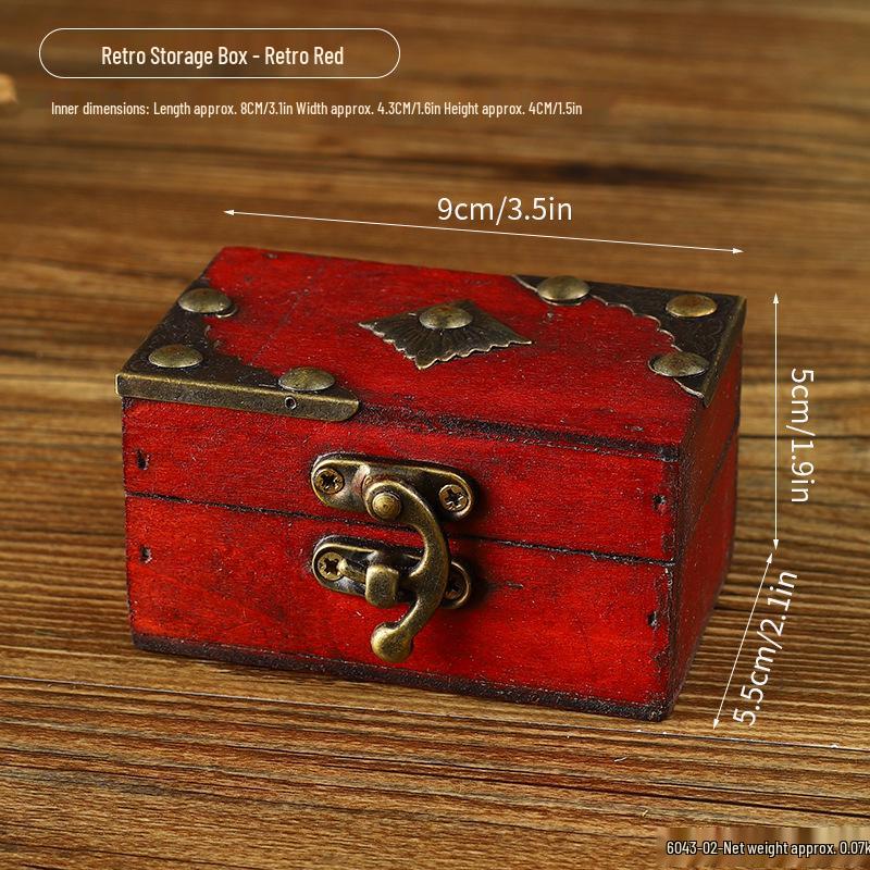 Retro Multi-Color Wooden Jewelry Box: Home Ornament & Escape Room Prop