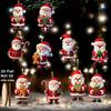 10pcs Christmas Wooden Santa Claus Ornaments Xmas Tree Hanging Pendants Christmas Tree Decoration Home Kids Gift New Year