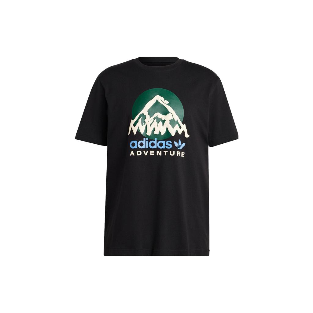 Adidas Originals ADVENTURE MOUNTAIN FRONT T Shirt Men's Black IC2361