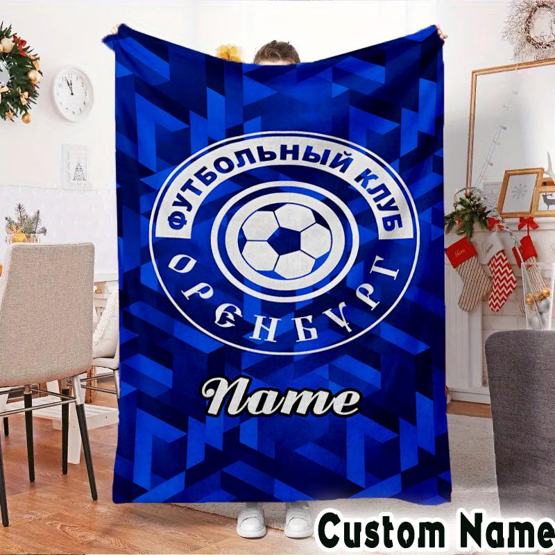 Custom Name FC Orenburg Emblem Throws Blanket Flannel Blankets for Couch Bed Gifts for Men Women Picnic Blanket Christmas Fan Gifts