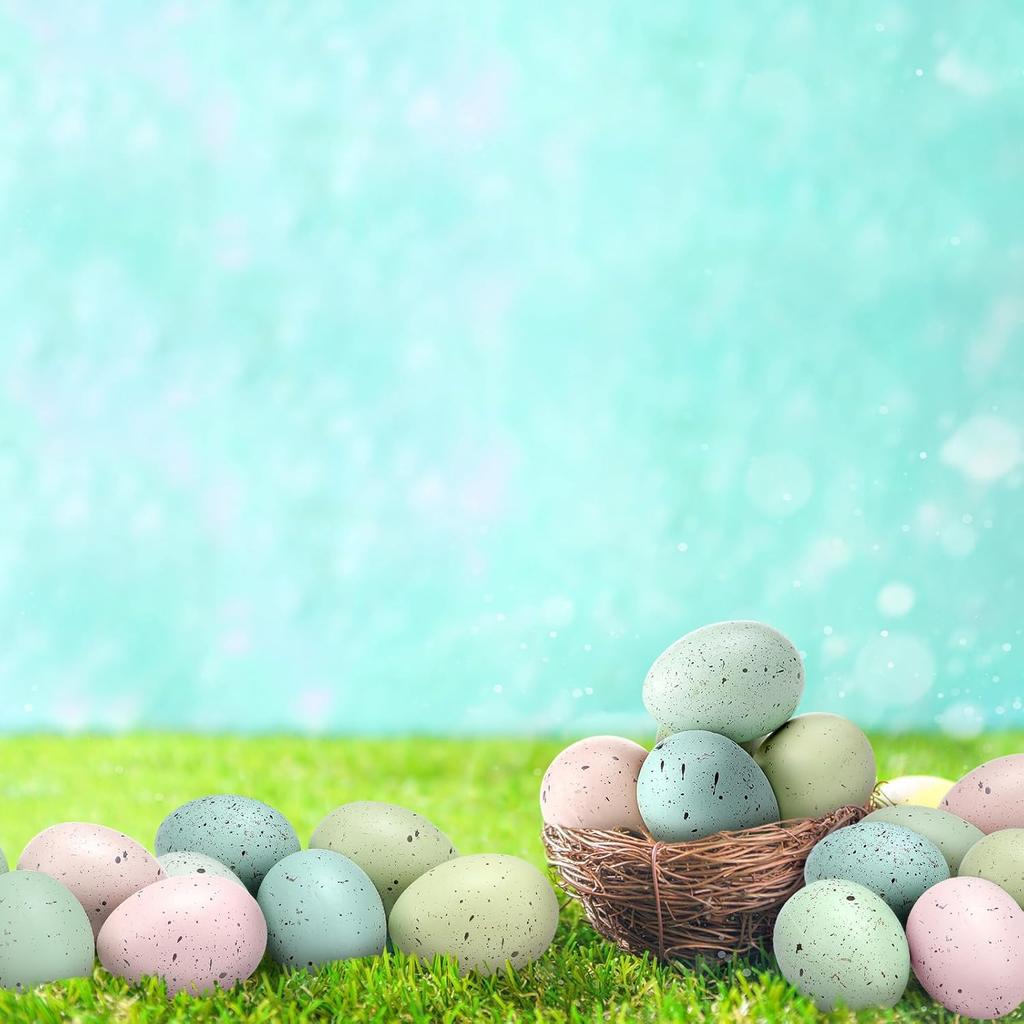 16 2.4 Inch Speckled Easter Eggs Fake Chicken Eggs for Spring Displays Easter Decorations