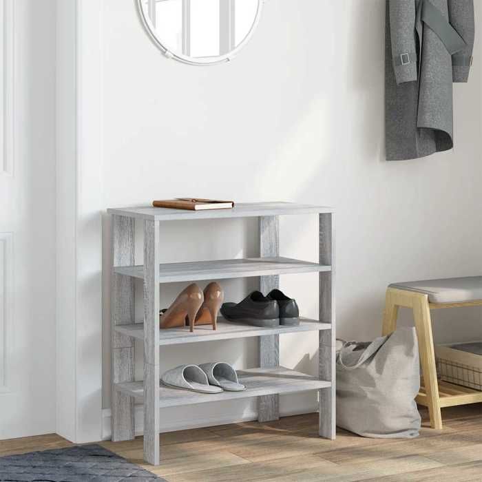 VidaXL Étagère à chaussures sonoma gris 61x32x70 cm bois d'ingénierie, rangement de chaussures, armoire de rangement de 859847