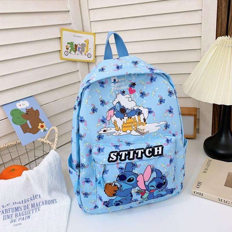 

Cartoon Stitch Pattern Kids Backpack With Breathable Nylon For Elementary School Students синій