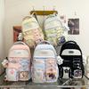High-value Schoolbag for Girls, Cute for Junior High School Students, Japanese Transparent Pain Bag, Large-capacity Backpack, Student Backpack.