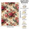 [Soft Vintage Rose Blanket] Soft and High Quality Vintage Rose Floral Pattern Flannel Throw Blanket | Digital Print, Non-Woven P