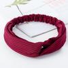 European & American Knit Crossover Headband: Pure Color Elastic Yoga Sports Hair Tie for Women