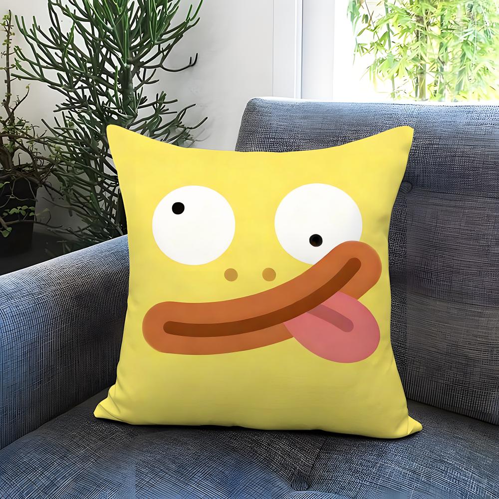 Style cute expression Cushion Cover Comfortable Reversible Pillow Cover Ideal for Car Sofa Bedroom Beyond