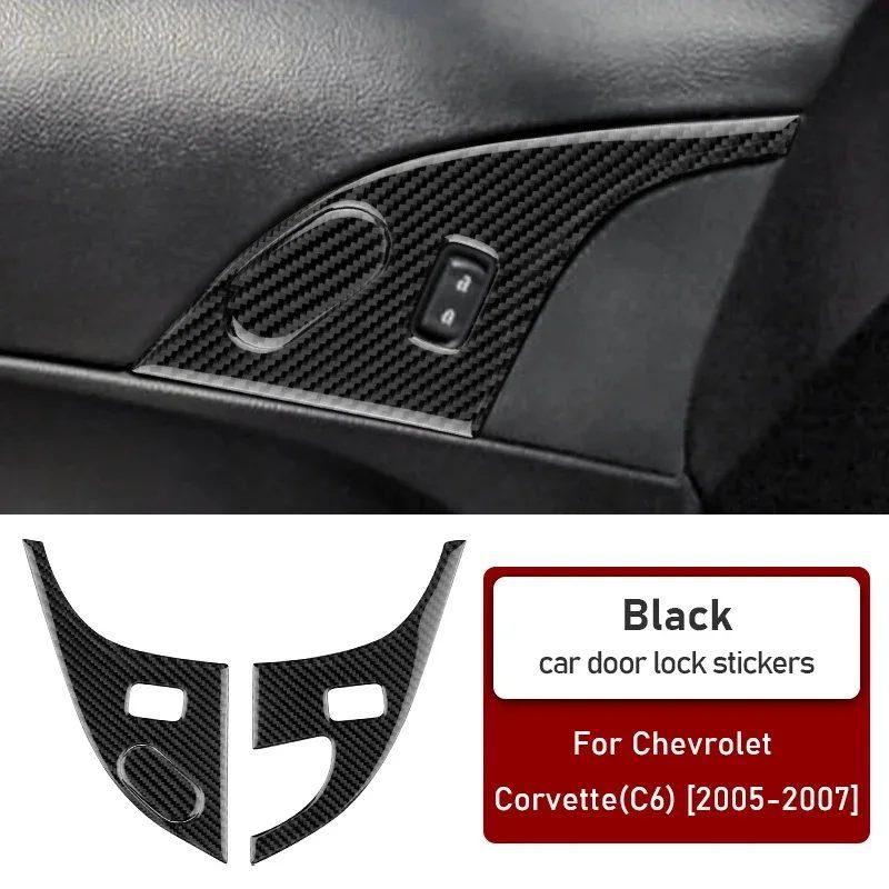 Real Soft Carbon Fiber for Chevrolet Corvette C6 2005 2006 2007 2008 2009 2010 2011 2012 2013 Car Door Lock Panel Switch Sticker