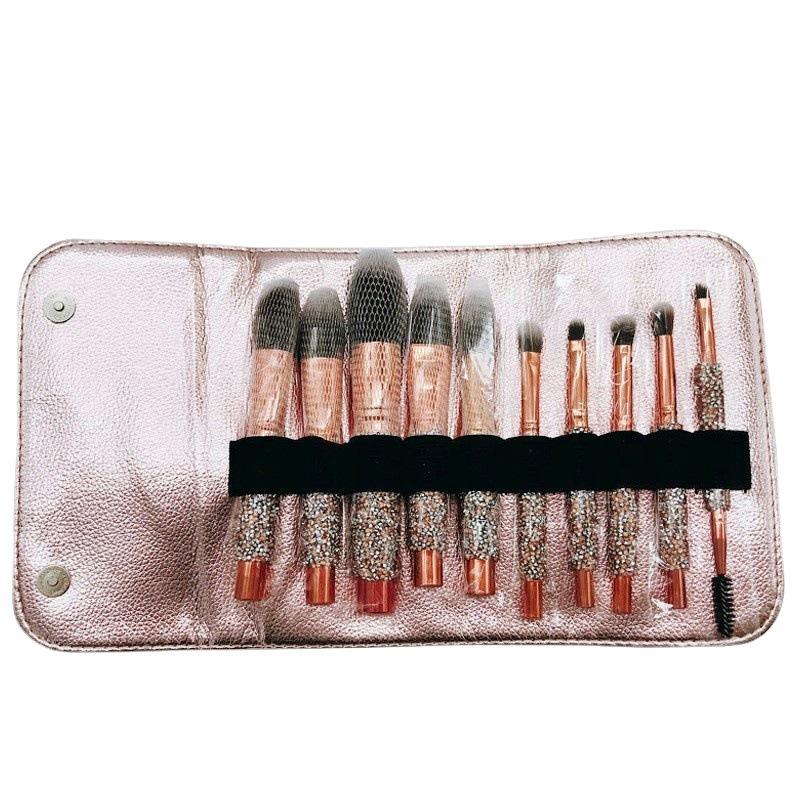 

Набор кистей для макияжа 10 шт. Полный набор инструментов для макияжа Кисти с мягкой щетиной для растушевки в сумке для начинающих Портативный