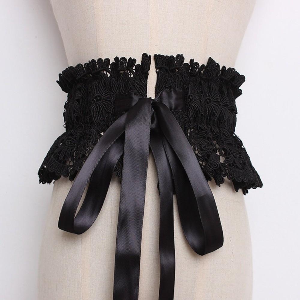 Elastic Bowknot Cinch Belt Elegant Dress Waistband Versatile Lace Waist Belt for Women
