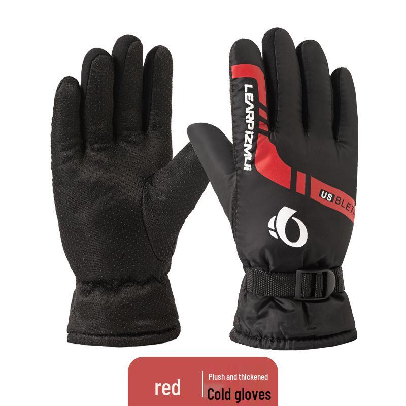 Gants d'hiver en cuir à écran tactile pour homme - Coupe-vent, imperméables et doublés de velours pour la chaleur.