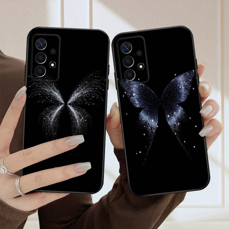 white butterfly For Samsung A03 Core A 04 05 06 12 14 15 16 22 23 Galaxy A25 26 4G 34 35 52 53 56 71 73 90 5G soft phone case