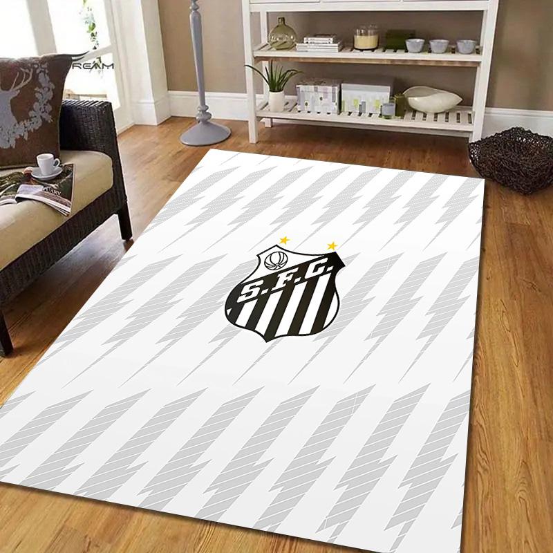 Santos FC Flannel Pattern Square Carpet,Area Rug,Carpet Rug for Living Room Bedroom Sofa Playroom Decor,Non-slip Floor Mat