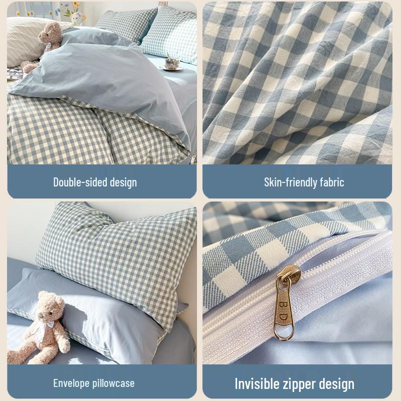 Bettbezug, Reine Baumwolle, Einzelstück, 180x220cm - 2025 Neu 1,5m Vierteiliges Set