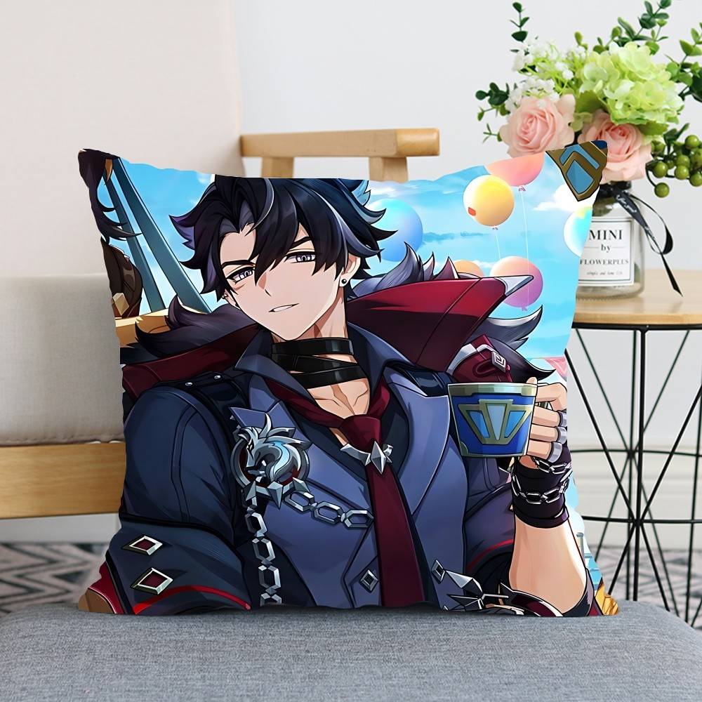 Kawaii Wriothesley Throw Pillow Covers Pattern Cushion Cover Suitable For Sofa Bedroom Car Pillow Cover