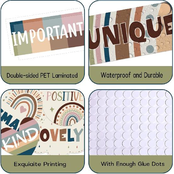 Boho Affirmation Station Bulletin Board Set Positive Posters for Classroom Decor Motivational Affirmations Accents Cutouts for Back To School