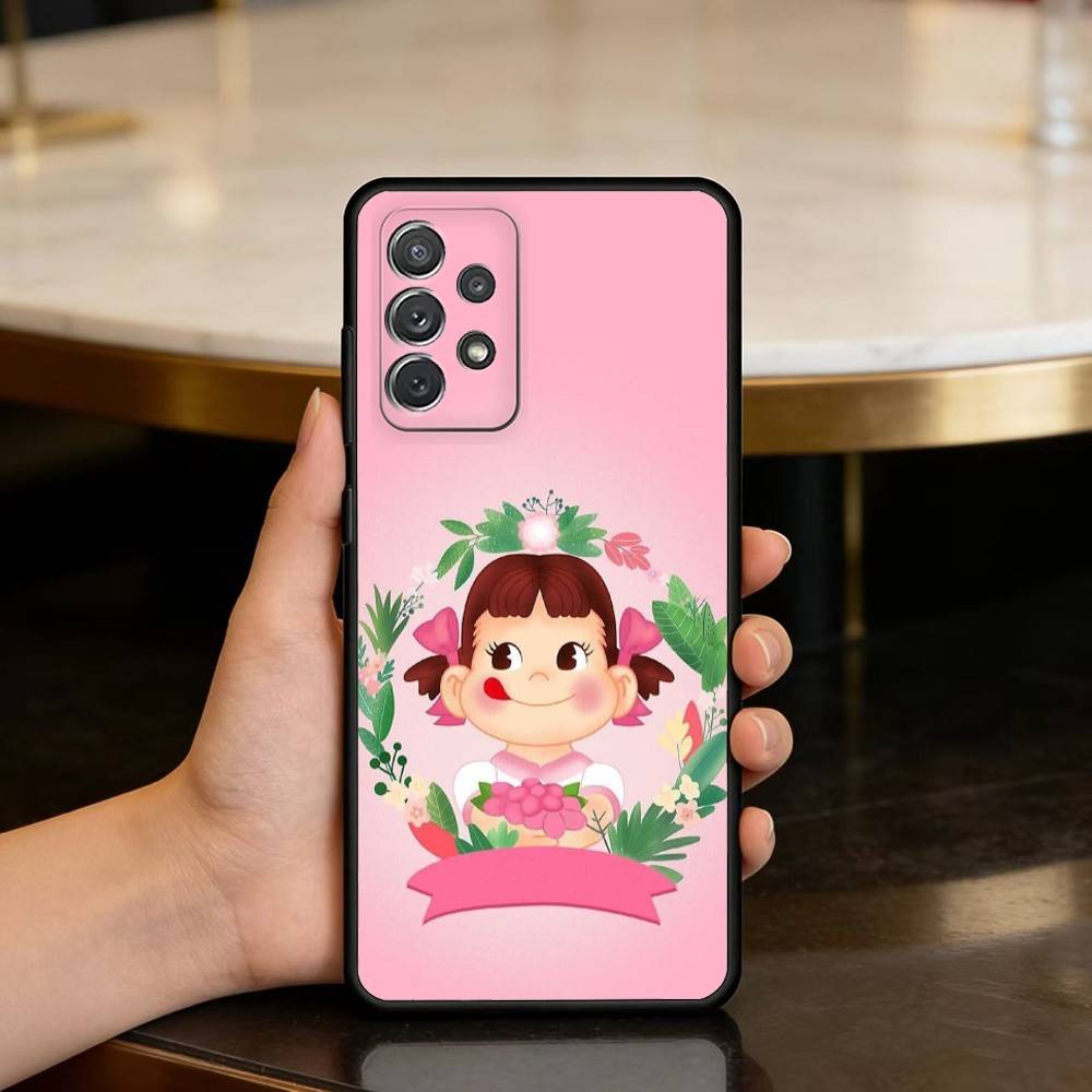 F-Fujiya-Milkys-Peko-C-Chan Soft Silicone Black Cover Phone Case For Samsung Galaxy A73,A72,A71,A70,A53,A52,A51