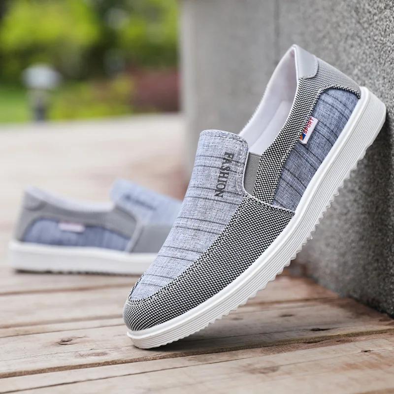 Canvas Shoes Men Breathable Board Shoes for Men One Foot for Work Middle-aged and Elderly Dad Casual Oversized Shoes