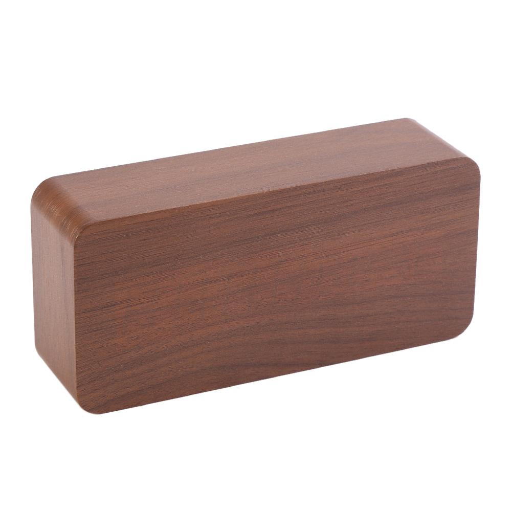 Electronic Digital Wooden LED Alarm Clock Sounds Control Temperature Desktop 1#