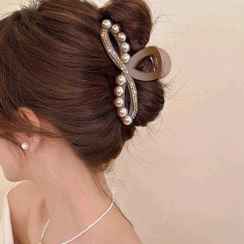 Elegante Schwarze Strass-Haarklammer - Großes High-End-Accessoire