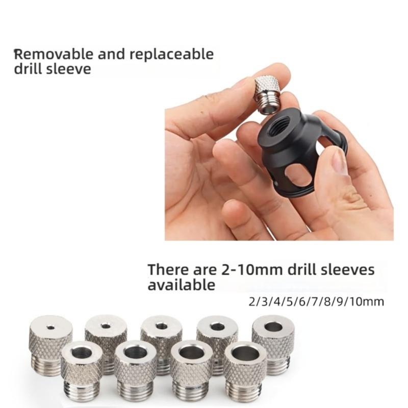 Vertical Drill Guide Doweling Jig Kit 2-10mm Drill Positioning Aluminum Straight Angle Guide Locator Hole Puncher Tool