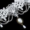 Vintage Wedding Punk Tassel Bridal White Choker Lace Necklace Women Jewelry