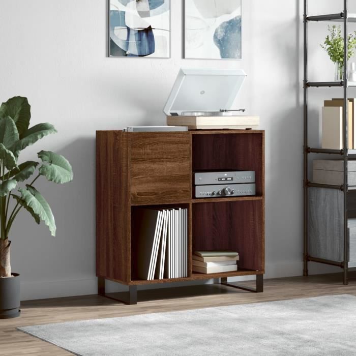 VidaXL Record Cabinet Brown Oak 84.5x38x89 Cm Engineered Wood 831787