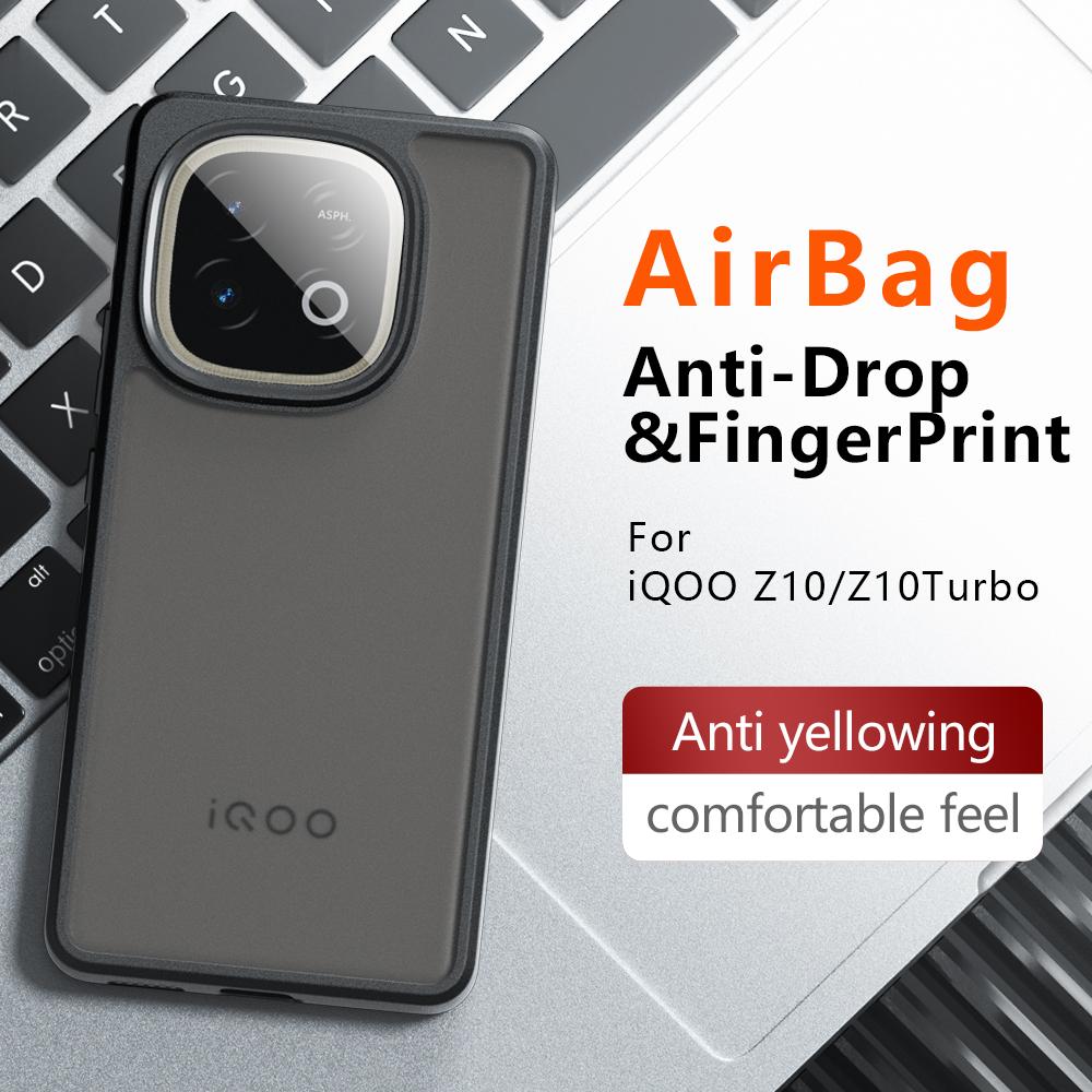 Deksle for iQOO Z10 Turbo Pro / Z10 Turbo Etui Ultratynt Matt Gjennomsiktig & Klart Full Beskyttelse Funda for iQOO Z10 Turbo Capa