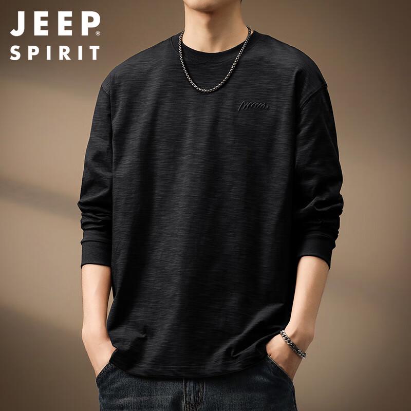 

Чоловіча футболка з вишивкою з фактурної бавовни з довгим рукавом JEEP SPIRIT 4XL