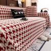 Thousand Bird Grid Plush Sofa Cover Thickened Warm Non-slip Couch Cushion Soft Plush Furniture Protector Pad Home Decoration
