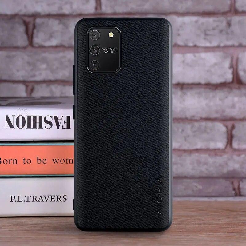 

Чехол для Samsung Galaxy S10 Lite, чехол, роскошный текстильный кожаный мягкий твердый чехол из ТПУ для samsung galaxy s10 lite, чехол S10 Lite чёрный