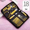 Stainless Steel Manicure Set with Nail Clippers, File, and Tools In Zipper Bag.