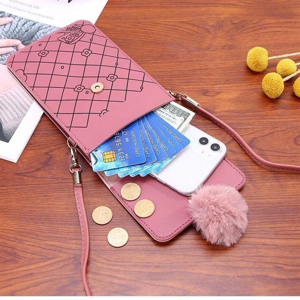 Women's Gift Cartoon Mini Purse Touchable Phone Bag Sling Pouch PU Leather