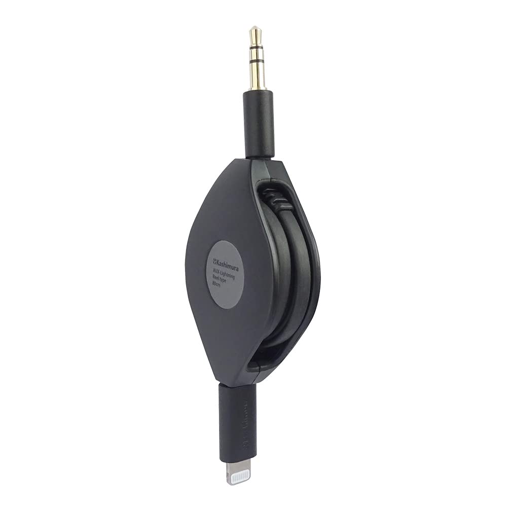 Kashimura (NKD-243) Convenient Retractable Lightning-AUX Conversion Cable for Playing iPhone Music On Car Audio