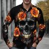 Camisa de Hombre Rayo Neón Botones Manga Larga Camisa Vacaciones Otoño Cotidiano Streetwear Verano Solapa Camisa Impresa en 3D