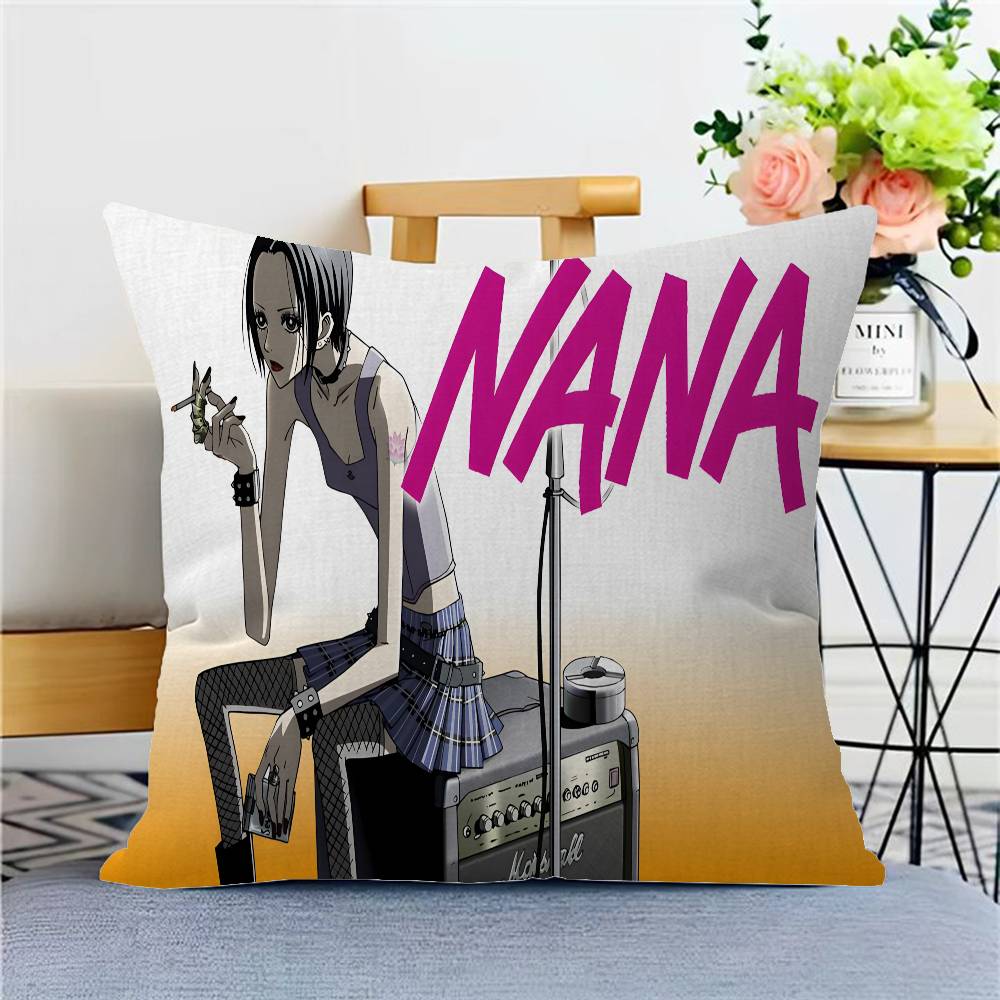 

Nana Anime Gaming Pillowcase Toon Gift Cushion Cover Bedroom Home Sofa Chair Seat Decor Pillow Case 12x12Inch