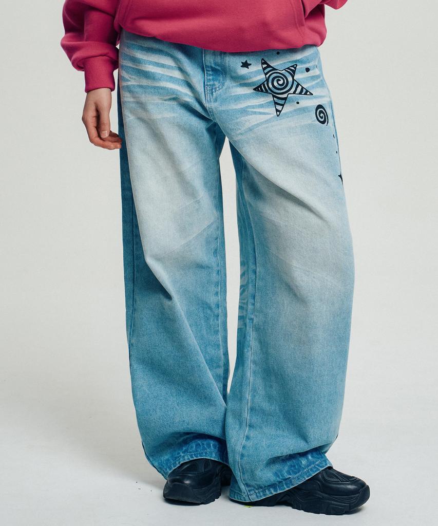 VENHIT Twister Wide Denim Pants
