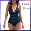 Sexy Black One Piece Swimsuit Women Deep V Neck Hollow Backless Slim Fit Beach Bathing Suit Lace High Waist Swimwear With Bra