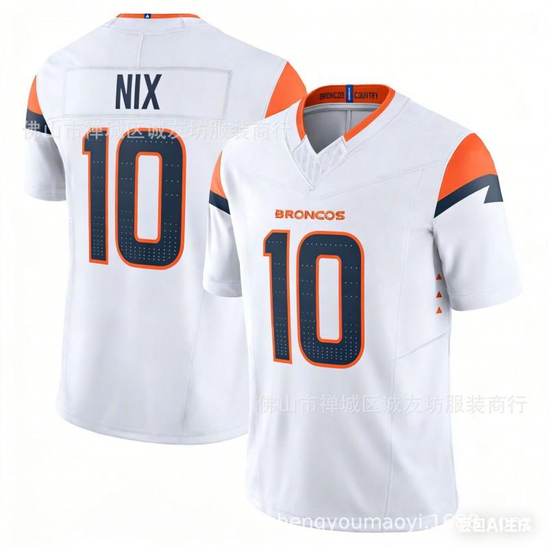 3rd Gen Football Jersey Broncos 10 White Men Sports Wear