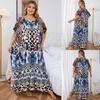 European-American Rayon Print Plus Size Beach Cover-Up Dress & Long Robe
