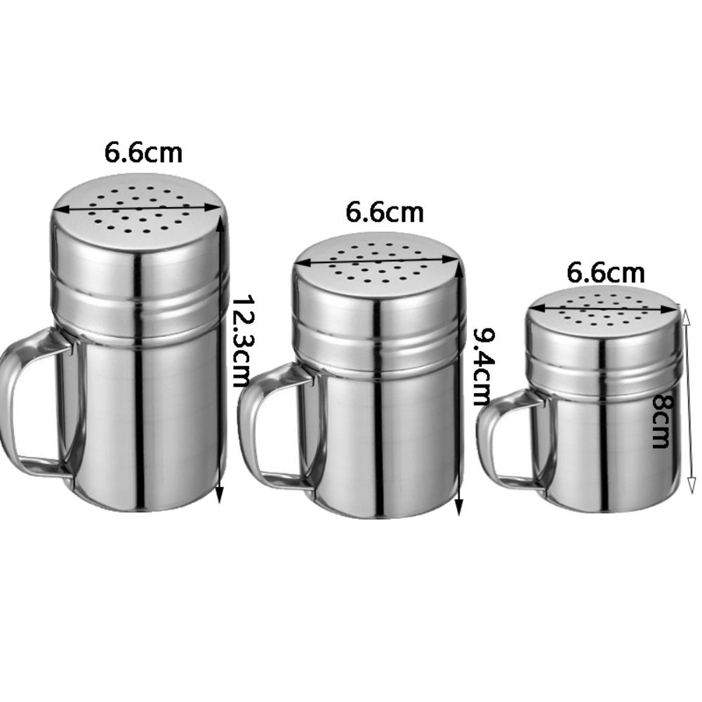 with Handle and Lid Salt Dispenser 304 Stainless Steel Condiment Container Spice Bottles Sugar