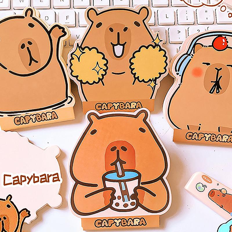 

Kawaii Capybara Notebook To Do List Portable Daily Mini Writing Pad Cartoon Cute Small Notepad Student 4PCS