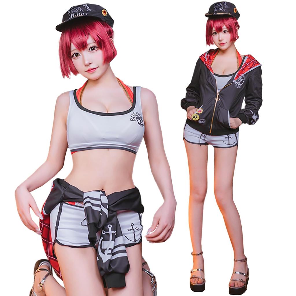 Hololive Hoshou Marin Cosplay Halloween VTuber Swimsuit Hosho Marin [milky Time]