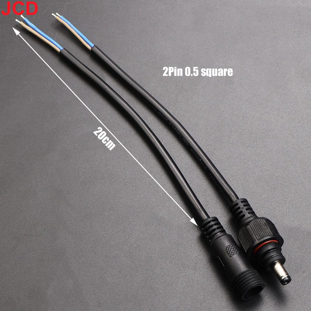 JCD 2Pin DC Power Plug 55*21mm 12V Connector IP67 Male Female Terminal Butt Joint Monitoring Line 1-5M Extension Cord Waterproof