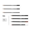 Winsor & Newton Studio Collection Sketching Set Artist Graphite & Charcoal Pencils (7 Pencils + 3 Extra Pencils) 490010