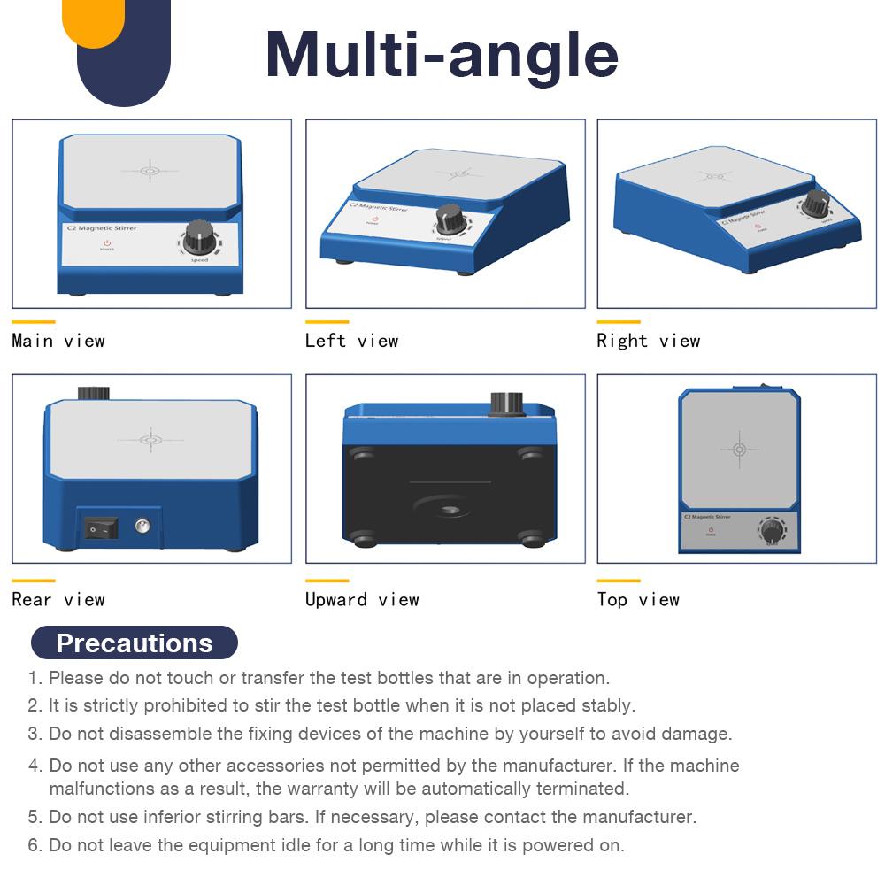 2L Mini Magnetic Stirrer with Stir Bar 2500rpm Adjustable Electronic Magnetic Mixer EU US UK Plug Lab Liquid Stirring Machine