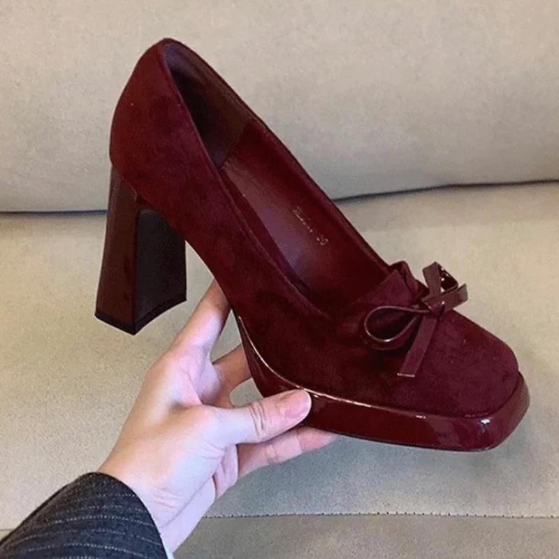 Mary Jance Women Shoes High Heels Bow Fashion Shoes Dress Designer Pumps Summer 2025 New Shallow Elegant Luxury Chaussure Femme