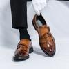 Large Size Fashion Business Munk Shoes Outdoor British Trend Low Top Leather Shoes Men's Leather Lazy Shoes