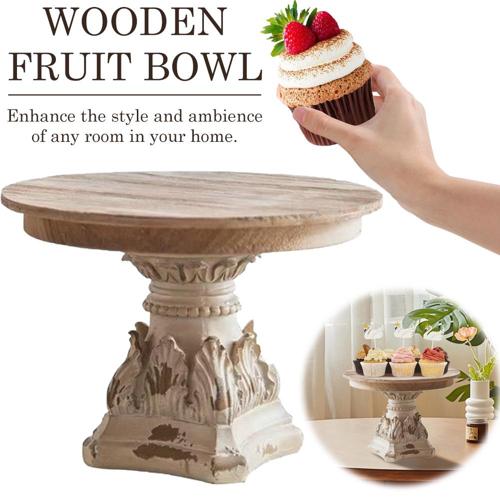 French Wood Tray Multifunction Fruit Tray Wear Resist Vintage Carved Ornament for Wedding Photography Prop Decorations Crafts