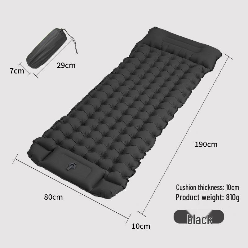 Enhanced Outdoor TPU Inflatable Mat: Foot-Pump Automatic Mattress with Pillow & Moisture-Proof Design